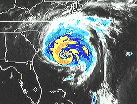 Hurricane Fran hits the mainland
